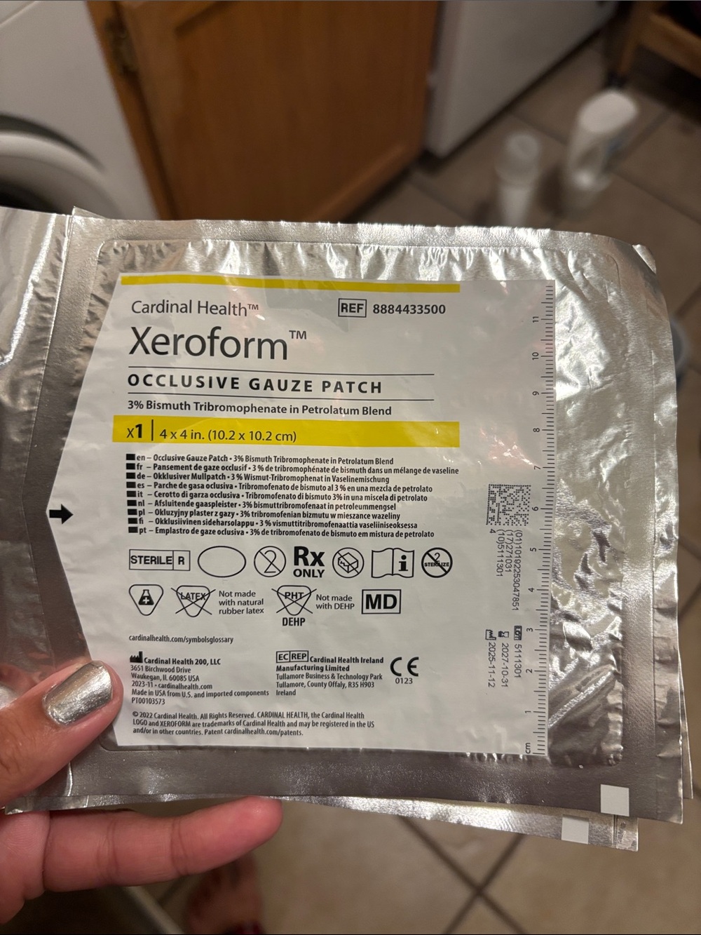 Xeroform gauze patch